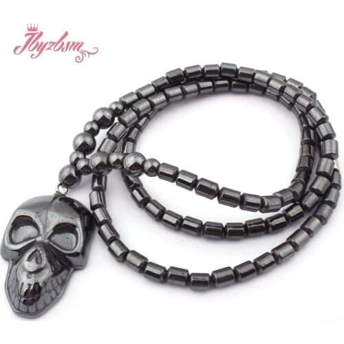 4x5mm Black Column (No Magnetic) Hematite Natural Stone Beads For Tribal Fashion Jewellery Pendant Necklace 20" Free Shipping