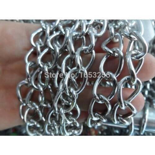 Lot of 5 meters 8mm wide * 2mm thick 316l Stainless Steel Cowboy Link Chain Jewelry Finding / Marking Wholesale Chain Heavy