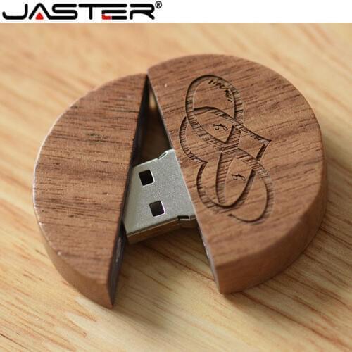 Wooden Pendrive Round 4GB 8GB 16GB 32GB 32GB Order over 5pcs free LOGO) Usb Flash Drive Memory Stick For Photographer