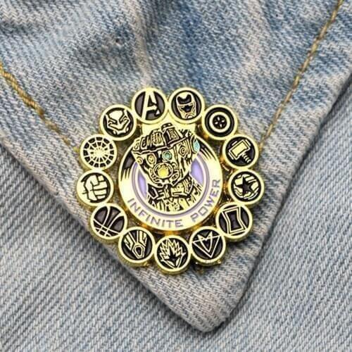 DZ465 Thanos Infinity Gauntlet Movie Enamel Pin Brooches Badge Bag Clothes Lapel Women Men Jewelry Gift