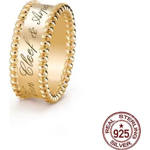 European and American rings personality fashion classic kaleidoscope letter signature shape S925 couple ladies new hot