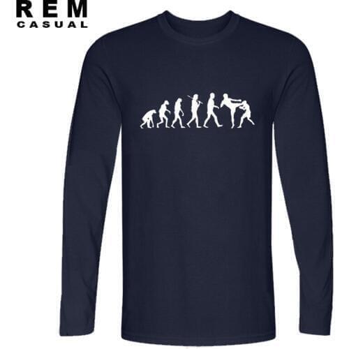 Evolution T-Shirt Ultimate Fighting Muay Thai hardcore Fight Long sleeve T Shirt Fun Funny Cotton Top Tees Black Plus Size