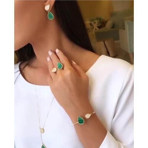 Janeklly trendy Wedding Necklace Earrings For Women Accessories Full Cubic Zirconia Bridal Jewelry Sets pendientes mujer moda