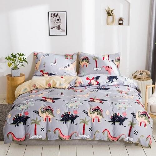 Cute Cartoon Dinosaur Pattern Bedding Set Kids Child Animal 150x200 Twin Size Bedclothes Duvet Covers Set 240X220 Quilt Cover
