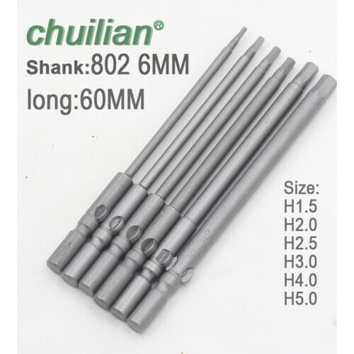 1Pcs 802 6mm Round Shank Magnetic Hexagon Screwdriver Bit Screwdrier Drive Power Drill Bit Long 100mm