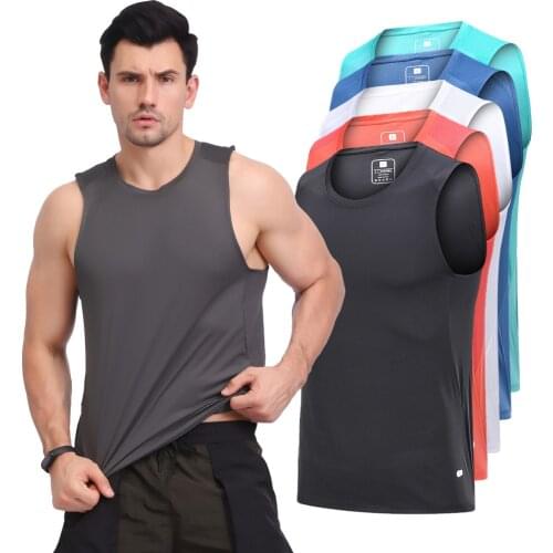 Compression Tank Top Men Summer Sport Sleeveless Vest Stretch Quick Drying Tight Running Vest Fitness Gym Training Sports Vest