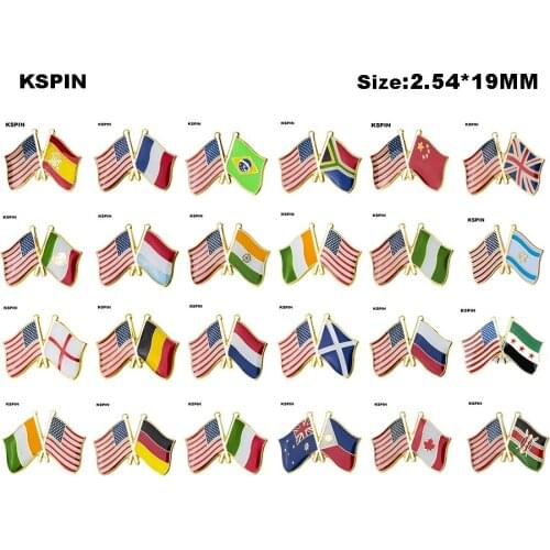 U.S.A Friendship Flag Metal Pin Badges for Clothes in Badges Button on Brooch Plating Brooches for Jewelry