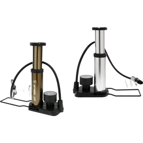 Bike Foot Activated Floor Pump with Pressure Gauge Mini Bicycle Motorcycle Ball Toys Air Inflator