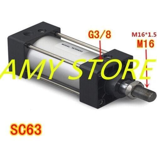 Single Rod Double Action 63mm Bore 100mm Stroke SC Standard Pneumatic Cylinder SC63-100 High Quality