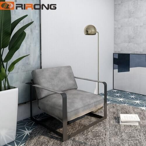 Antique Style Living Room Study Room Office Home Grey Color Single One Seat Sofa Armchair Couch Chair