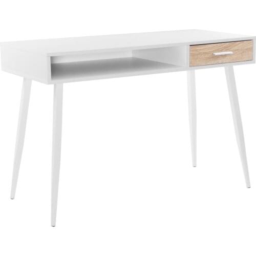 White Office Computer Desk Workstation a Drawer & an Open Compartment for Ample Storage Laptop Dining Gaming Study Writing Desk