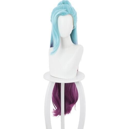 LOL KDA Groups Seraphine Cosplay Wig Heat Resistant Synthetic Hair Carnival Halloween Party Props