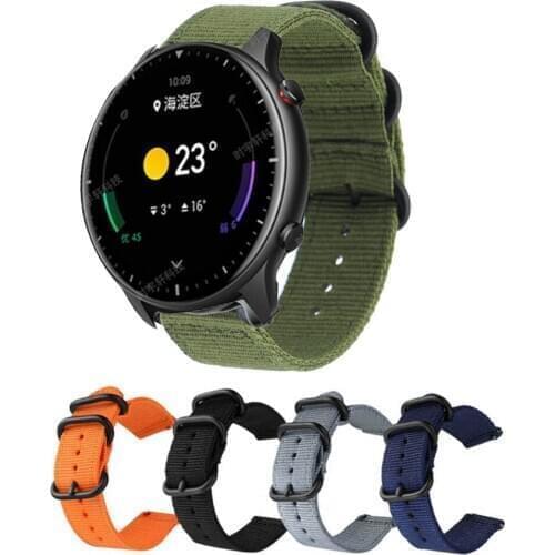 Nylon Bracelet For Amazfit GTR2 GTR 47mm Wrist Strap For Xiaomi Amazfit Pace 1 2 2S 3 Stratos For Huawei Watch GT 2 Watchband
