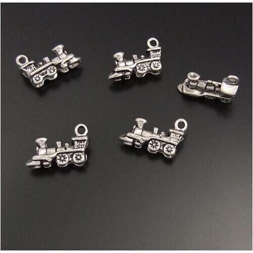 Antiqued Silver Ancient Train Vintage Charms Pendants For Jewelry Making Findings Bracelets Accessories DIY Gifts 10PCS P588