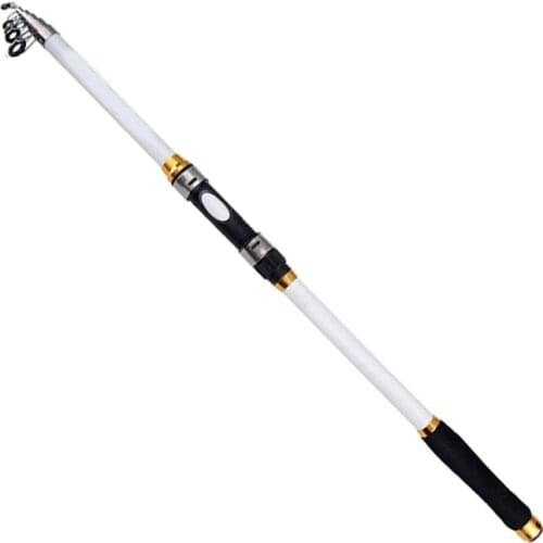 Sea Rod FRP Fishing Rod 2.4 Meters White Long Shot Rod Hard-adjusted Cast Rod Sea Rod Telescopic Fishing