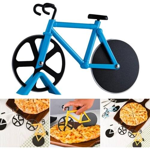 Stainless Steel Bicycle Pizza Grater Cutting Pizza Cutter Wheel with Holder Professional Kitchen Aid JW