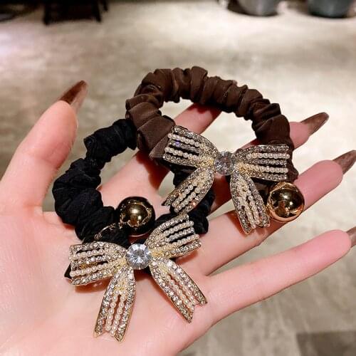 Women Lady Fashion Elastic Hair Ring Luxury Crystal Hair Rubber bands Rope Headbands Ties Hair Accessories for Women & Girls