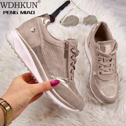 Womens Shoes Wedges Sneakers Women Vulcanize Shoes Sequins Shake Women Shoes Fashion Girls Sport Shoes Woman Footwear