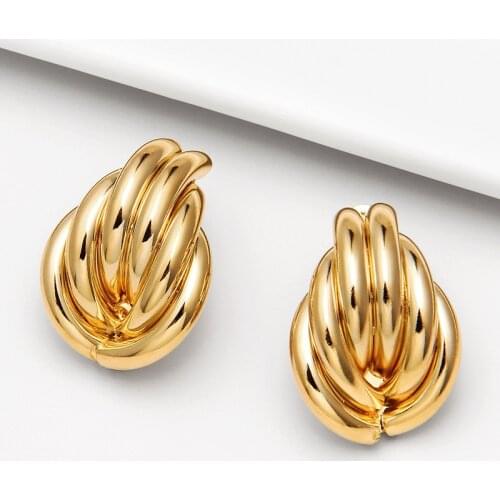 Fashion Za Gold Metal Drop Earrings for Women Steam Punk Big Round Design Statement Earrings Brincos Geometric Jewelry