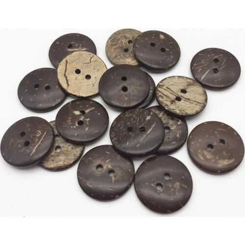 1000pcs/lot 20mm Brown Round Coconut Buttons Sewing Aceesories Button With 2 Holes For Decorations Scrapbooking