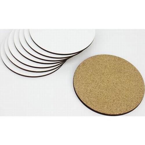 300X DIY Sublimation blank Coaster Wooden insulated cork cup mat MDF Advertising Gift promotion Semi-finished insulated cup mats