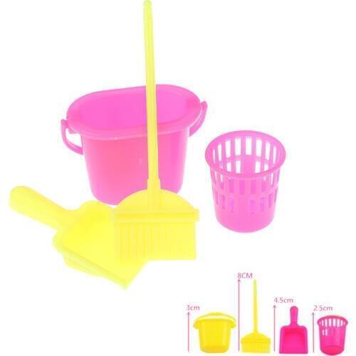 4Pcs/lot New Home Furniture Furnishing Cleaner Cleaning For Doll House Set Gift
