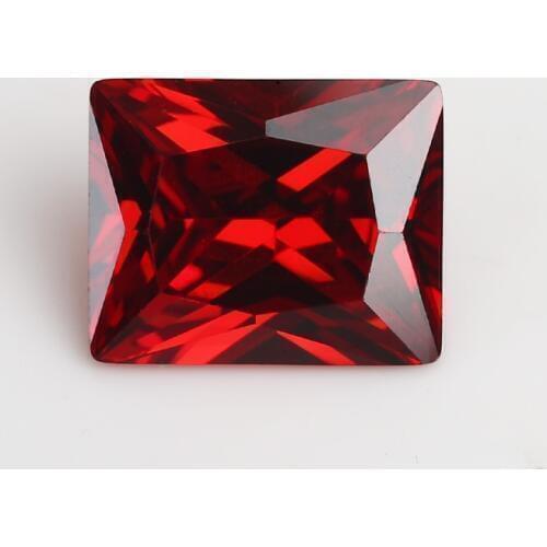 50PCS 3x4~13x18mm Rectangle Shape Princess cut Garnet Loose cz stone Synthetic Gems Cubic Zirconia For DIY Jewelry Stone