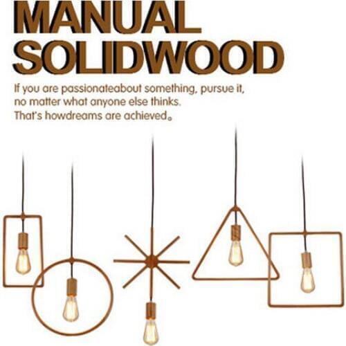 American Loft Style Edison Pendant Light Fixtures Simple Modern Wood Art Droplight Indoor Lighting For Dining Room Hanging Lamp
