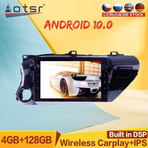 128GB Android Car GPS Navigation For Hilux 2016 - 2018 Multimedia Player Auto Stereo Head Unit Radio Tape Recorder DSP carplay