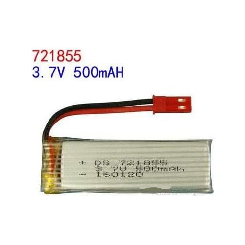 Free ship 3.7v 500mAh 721855 polymer lithium ion battery helicopter aircraft V966 V977 drone battery
