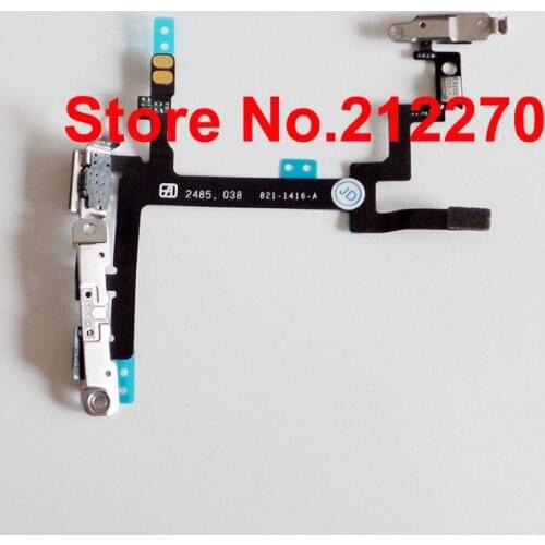Free DHL EMS Power Button Volume and Mute Button Flex Cable With Metal Bracket For iPhone 5 200pcs/lot