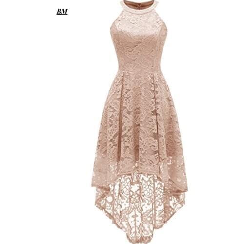 BM 2020 New Cheap Lace A-Line High Low Prom Dresses Long Formal Evening Dress Party Gown Vestidos Robe De Soiree BM276