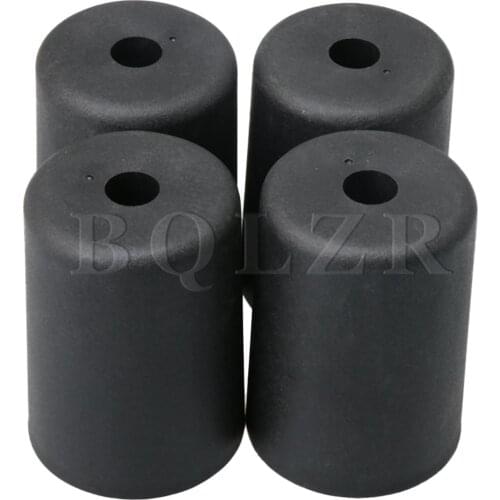 BQLZR Black Plastic Round Furniture Legs 5.5mm Hole Dia for Table Chair Bed Cabinet Feet Floor Protection Pack of 4