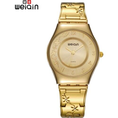 Brand Women Fashion Gold Luxury Dress Stainless Steel Bracelet Quartz Watch Ladies Ultra Slim 6mm Simple Diamond Elegant Hour