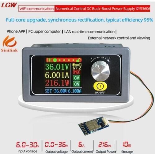 DC DC Buck Boost Converter CC CV 6.0-36V 6A Adjustable Power Supply Module