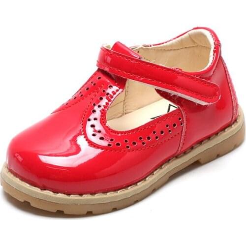 Kids Flats Casual Girls Autumn New Princess Student Shoes Girls Patent Leather Princess Hollow British Retro Baby Children Shoes