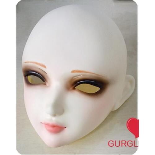 GL016) Resin Kigurumi BJD Mask Cosplay Japanese Anime Role Lolita Lifelike Real Mask Crossdress Sex Love Doll without Eyes
