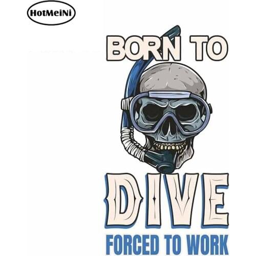 HotMeiNi 13cm x 7.4cm For Divers Skull Graffiti Car Stickers Creative Graphics Decal Personality Scratch-Proof Decoration