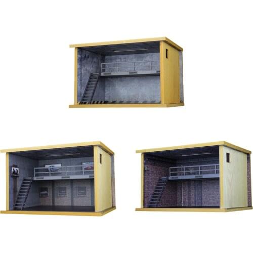 Toy Garage Parking Building, Double-decker for Car Scale 1:32 Diorama Building Model Car Display