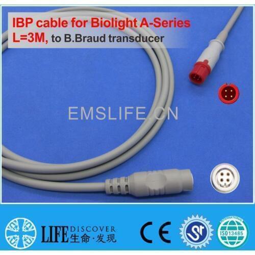 Biolight A series IBP cable for B.Braud disposable pressure transducer