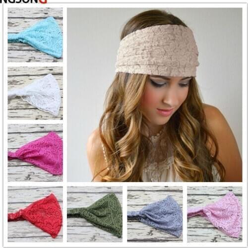 Lace Yoga Hair Band Elastic Sport Hairband Korean Tiara Elastic Yoga Headband Women Hair Band Sport Running Headband