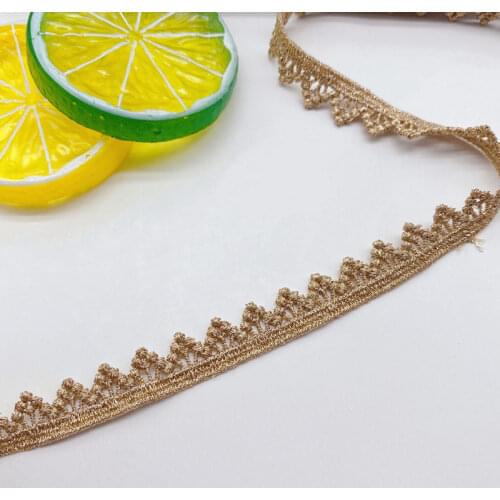 10Yard/Lot Diy Lace Trim Cloth Embroidery Gold Thread Fabric Ethnic Clothing Dress Accessories