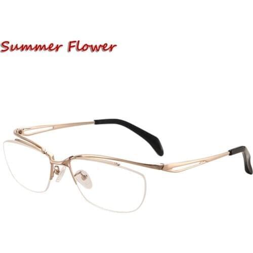 Men Transparent Lens Eyeglasses Designer Optical Lenses Pure Titanium Top Quality Frame Progressive Eyewear