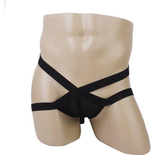 Mens Back Opening Hollow Pouch G-string Underwear Thong Panty Black Lingerie Mens Briefs Erotic Underwear