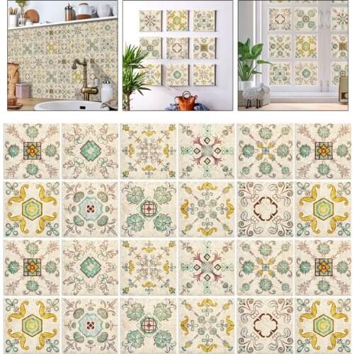 10pcs Mexican Backsplash Tile Stickers Peel Stick Floor Staircase Decals Waterproof Removable Wall Murals for Bathroom Kitchen