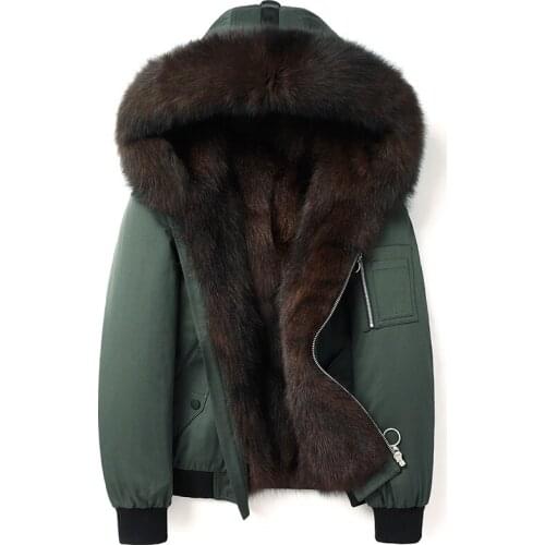 2020 New Parka Real Fur Coat Men Winter Jacket Natural Fox Fur Liner Thick Warm Luxury Fur Coats Parkas De Hombre 4996 KJ3580