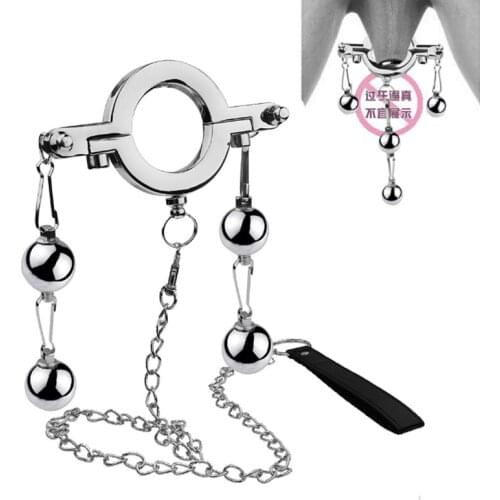 New Penis Lock Metal Scrotum Pendant Ball Stretcher Stainless Steel Weight Cock Ring BDSM Bondage Gear Restraint Sex Toy for Men