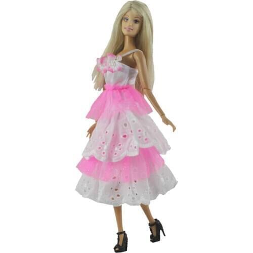 New Handmade Pink Lolita Dress Outfit Suit Sets for Barbie BJD FR SD Doll Clothes Role Play Accessories Toys for Girl