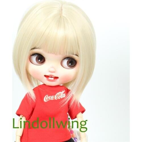9-10 inch Blyth Wig Short Straight Light Blonde Hair