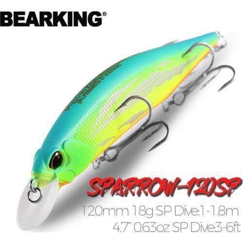 BEARKING 12cm 18g hot model fishing lures hard bait 10color for choose minnow quality professional minnow depth1-1.8m